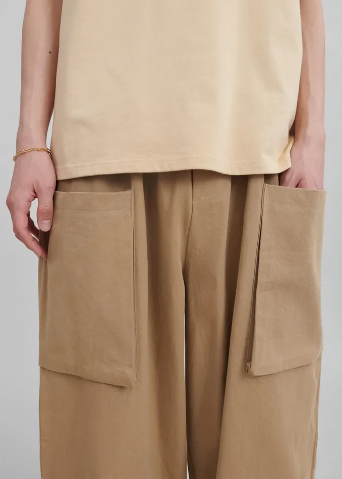 Men Lauri Drawstring Cargo Pants 8211 Beige The Frankie Shop Bottoms