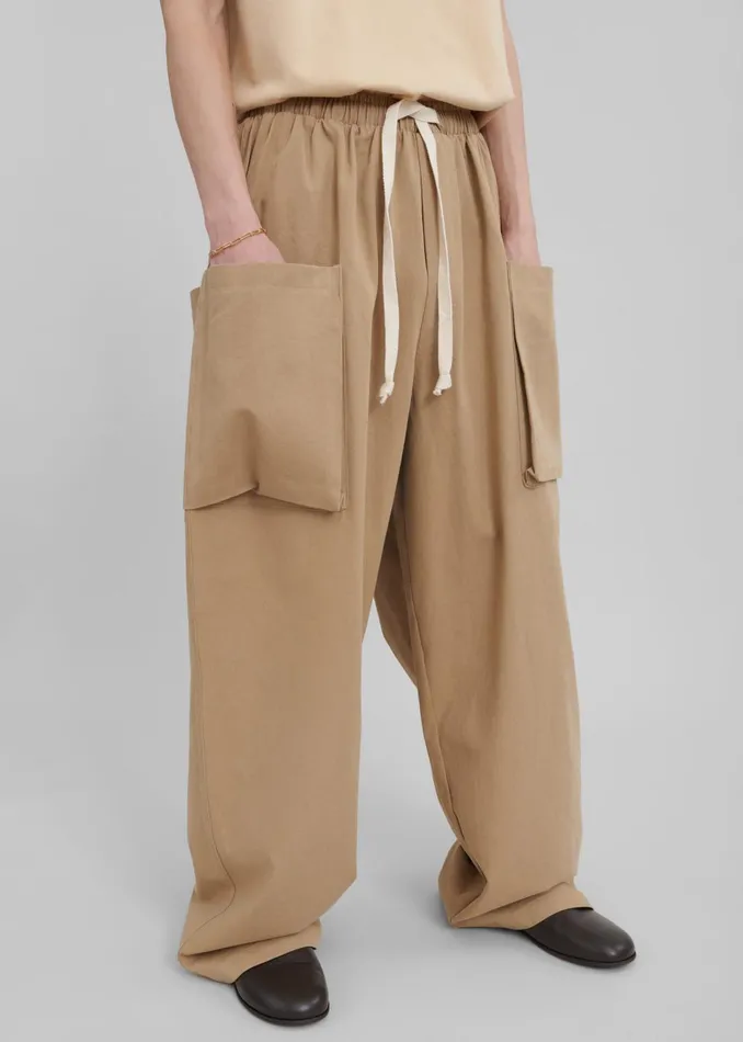 Men Lauri Drawstring Cargo Pants 8211 Beige The Frankie Shop Bottoms