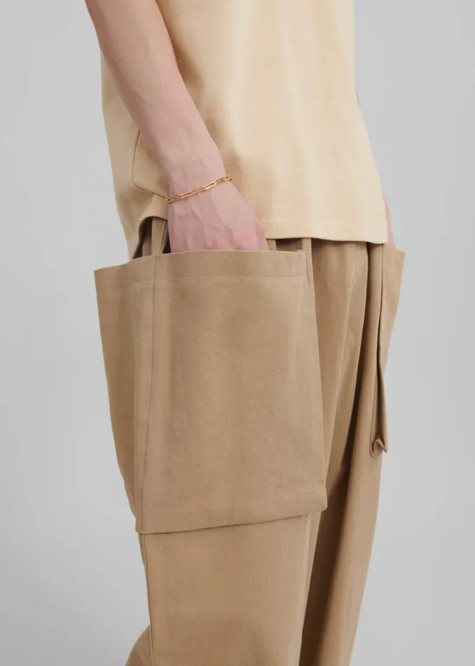 Men Lauri Drawstring Cargo Pants 8211 Beige The Frankie Shop Bottoms