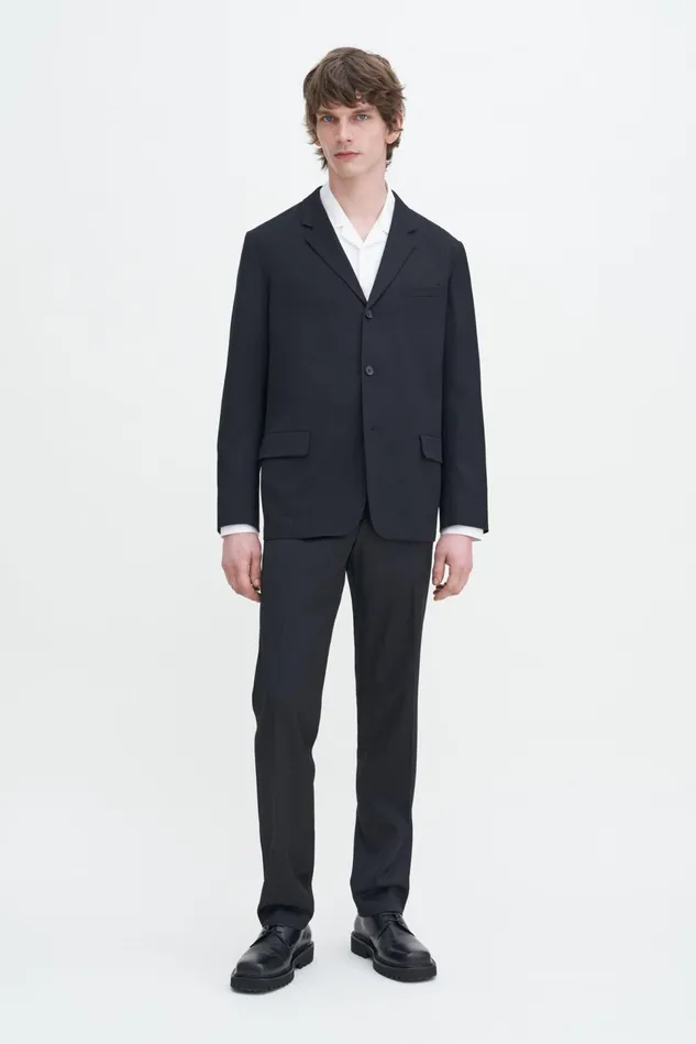 Men Lightweight Twill Blazer Black Filippa K Suit Jackets