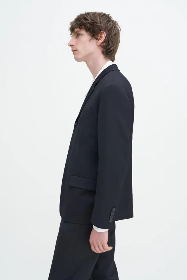 Men Lightweight Twill Blazer Black Filippa K Suit Jackets