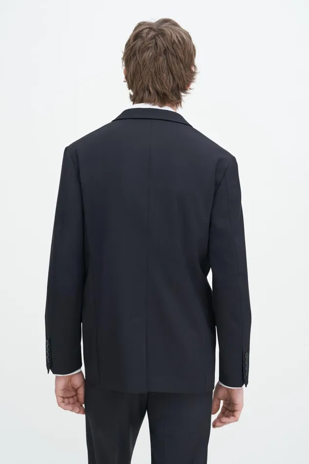 Men Lightweight Twill Blazer Black Filippa K Suit Jackets