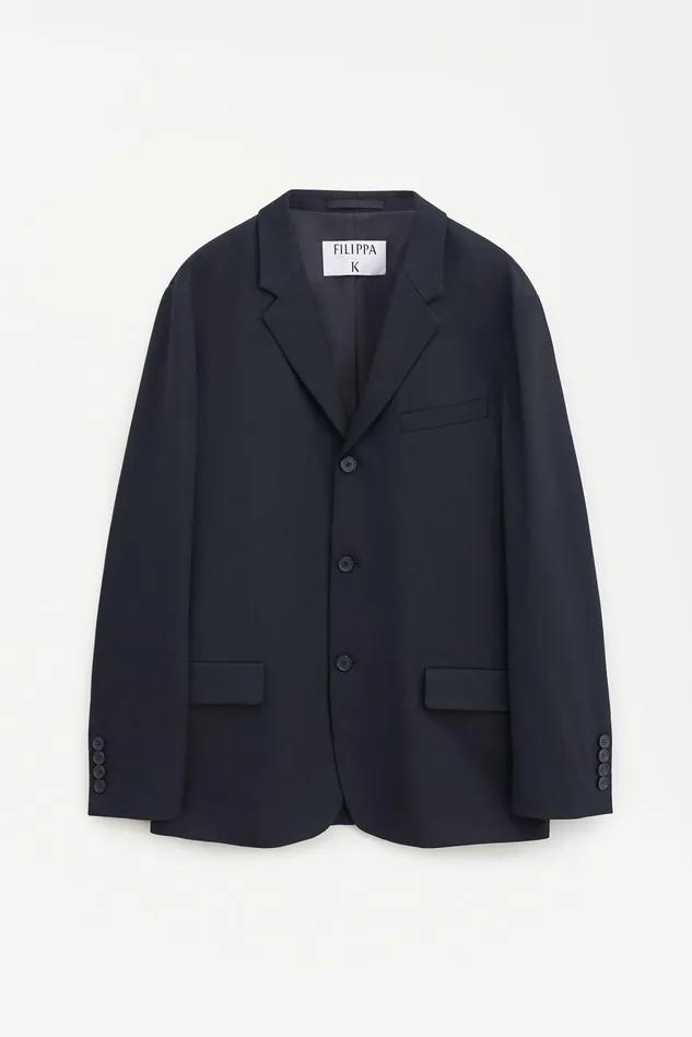 Men Lightweight Twill Blazer Black Filippa K Suit Jackets
