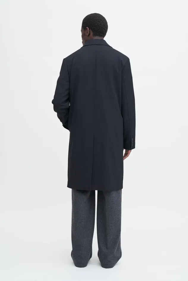 Men Lightweight Twill Overcoat Black Filippa K Outerwear