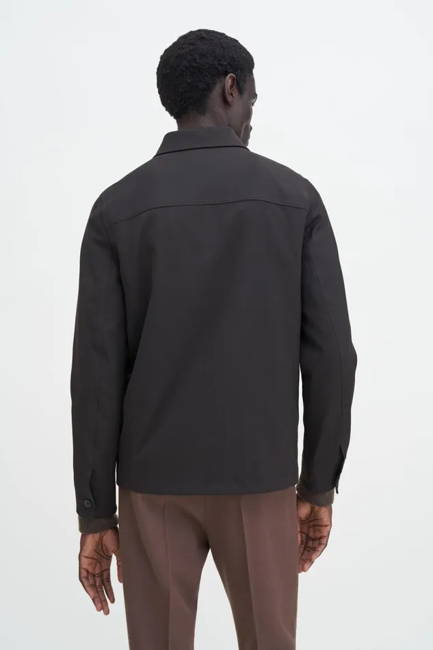 Men Louis Gabardine Jacket Dark Brown Filippa K Overshirts