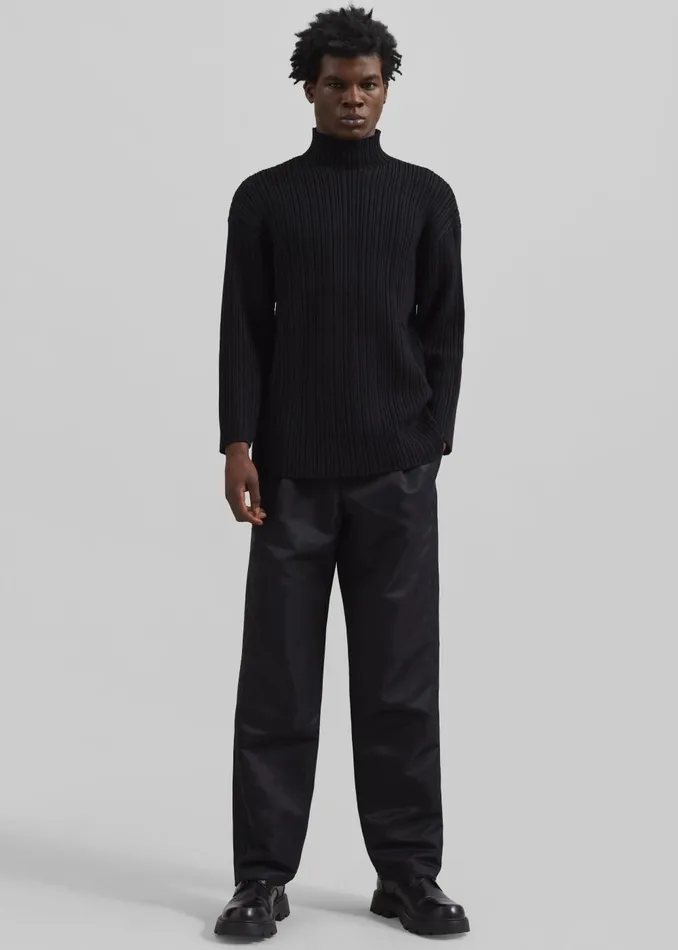 Men Louis Gabriel Nouchi Mockneck Rib Sweater 8211 Black The Frankie Shop Knitwear