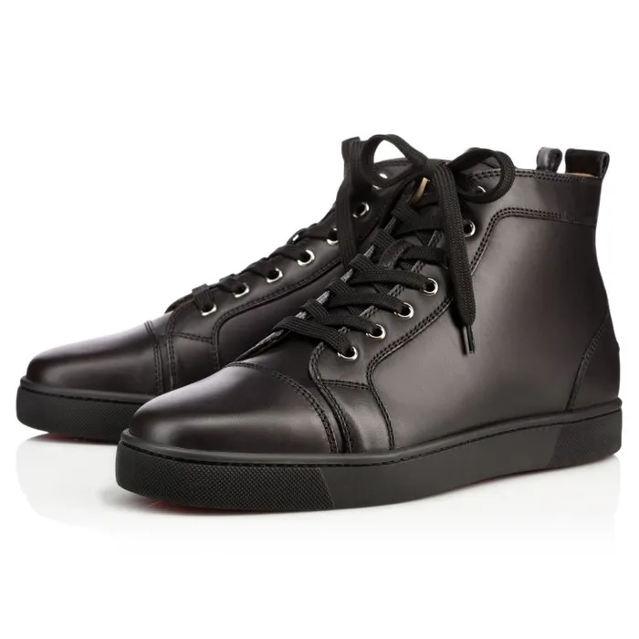 Men Louis Hightop Sneakers 8211 Calf Leather 8211 Black Christian Louboutin Sneakers