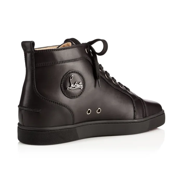 Men Louis Hightop Sneakers 8211 Calf Leather 8211 Black Christian Louboutin Sneakers