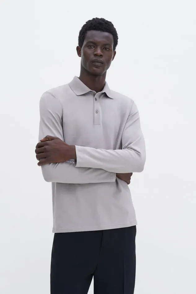 Men Luke Stretch Polo Shirt Dove Grey Filippa K TShirts