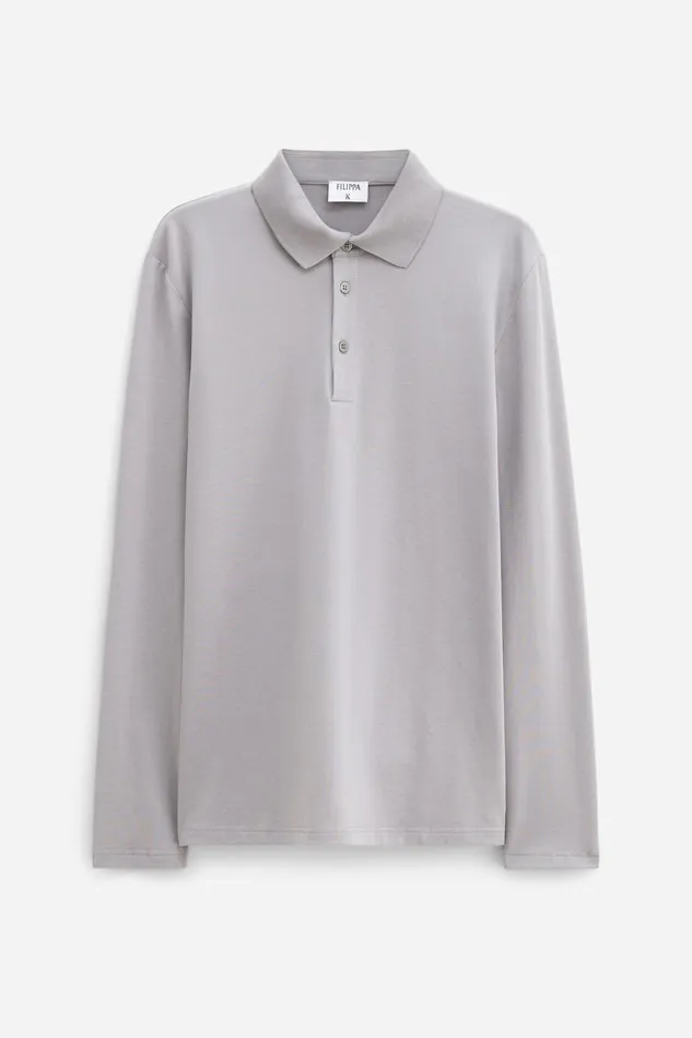 Men Luke Stretch Polo Shirt Dove Grey Filippa K TShirts