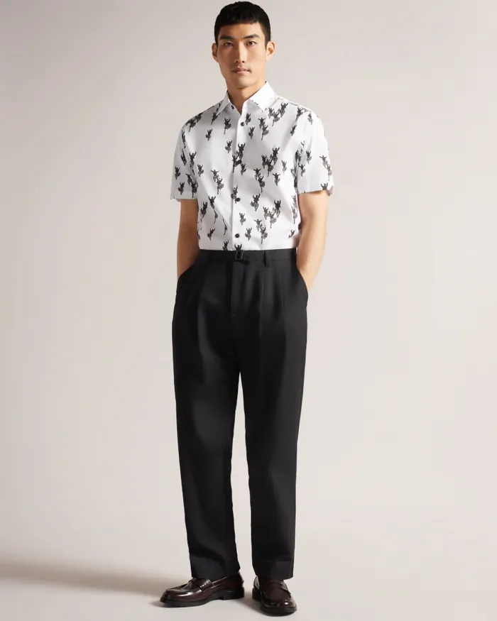 Men MARNEY 8211 Short Sleeve Highland Dancer Printed Shirt White Ted Baker Shirts Men MARNEY 8211 Short Sleeve Highland Dancer Printed Shirt White Ted Baker Shirts
