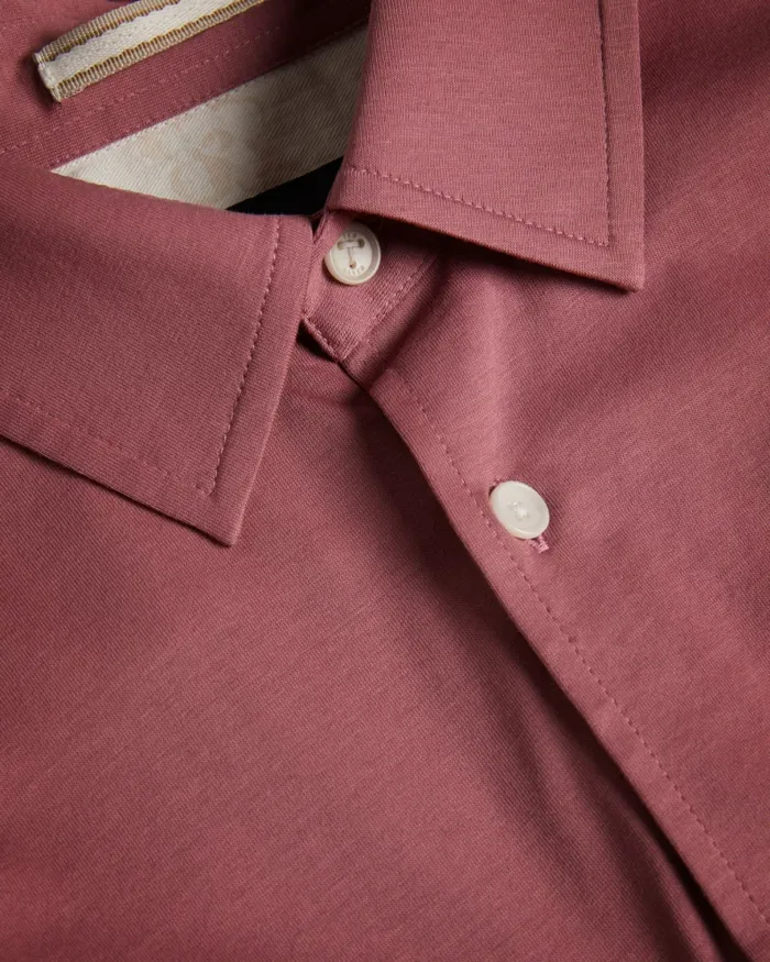 Men MARROS 8211 Long Sleeve Lustrous Jersey Shirt Medium Pink Ted Baker Shirts