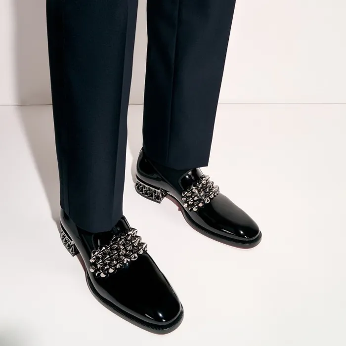 Men Martin On Spikes Loafers 8211 Patent Calf Leather And Spikes 8211 Black Christian Louboutin Loafers and Moccasins Men Martin On Spikes Loafers 8211 Patent Calf Leather And Spikes 8211 Black Christian Louboutin Loafers and Moccasins