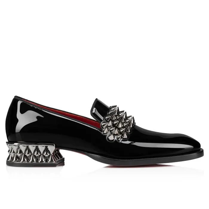 Men Martin On Spikes Loafers 8211 Patent Calf Leather And Spikes 8211 Black Christian Louboutin Loafers and Moccasins