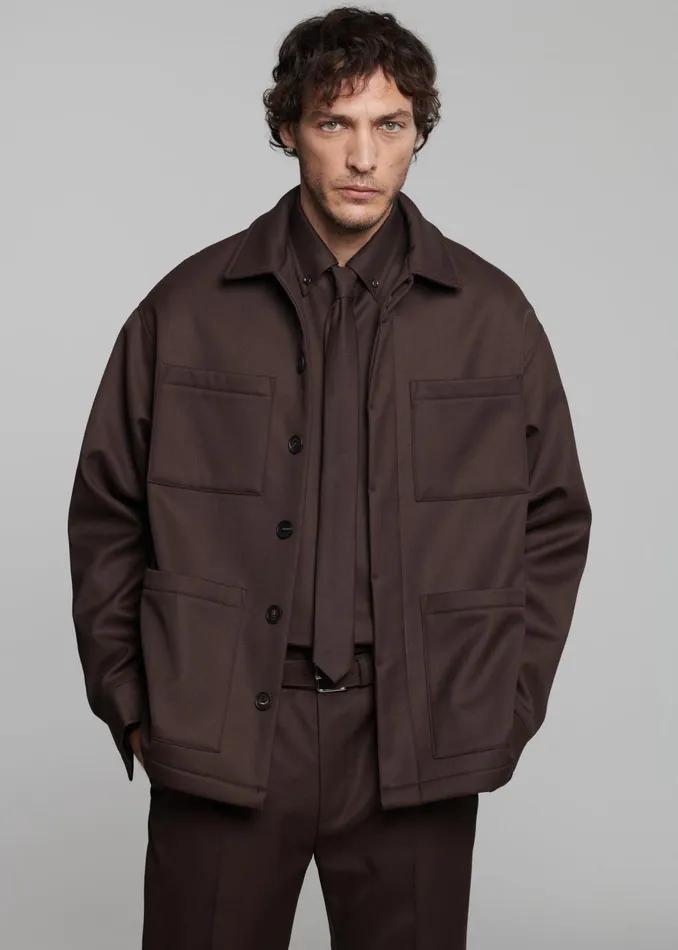 Men Mason Boxy Wool Jacket 8211 Brown The Frankie Shop Outerwear
