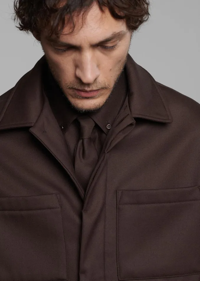 Men Mason Boxy Wool Jacket 8211 Brown The Frankie Shop Outerwear