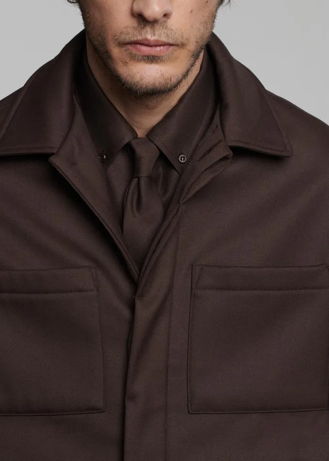 Men Mason Boxy Wool Jacket 8211 Brown The Frankie Shop Outerwear