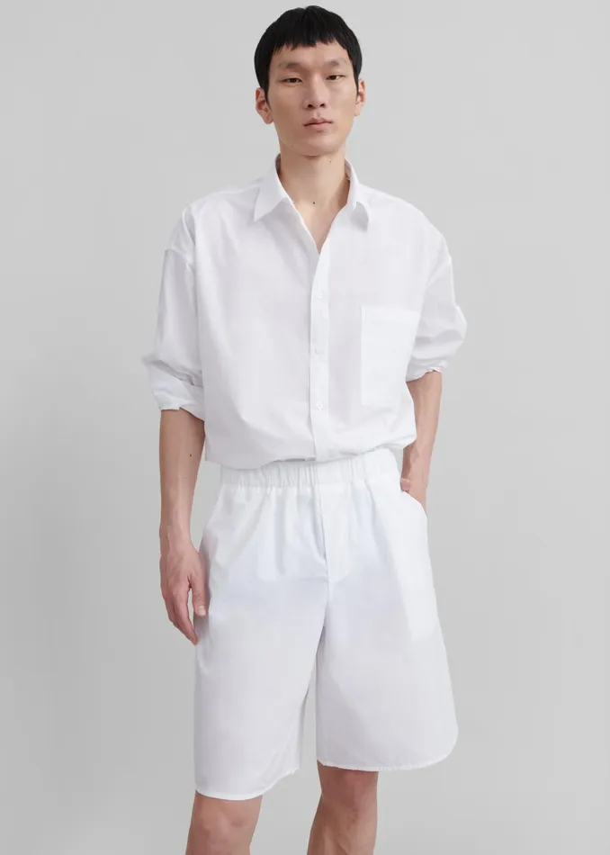 Men Matthias Boxer Bermuda Shorts 8211 White The Frankie Shop Bottoms