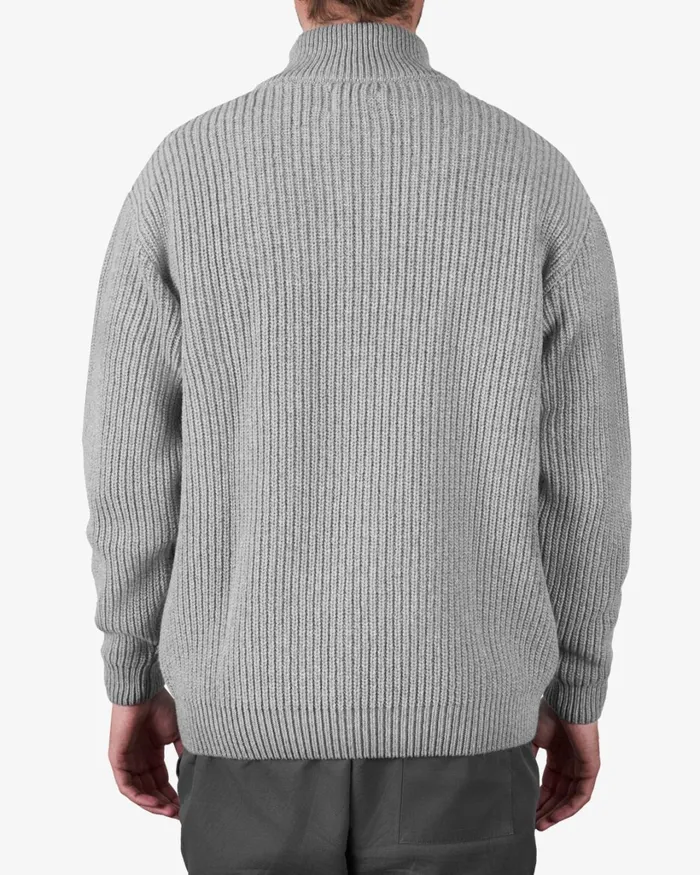 Men Merino Quarter Zip Dusty Olive Colorful Standard Knit Sweaters
