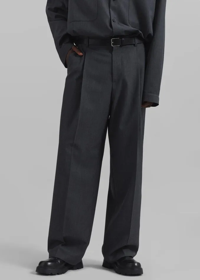 Men Milton Wool Blend Trousers 8211 Dark Grey The Frankie Shop Bottoms