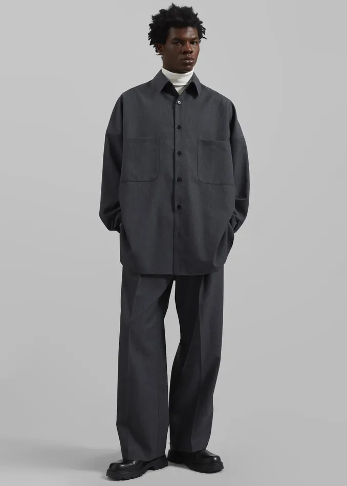 Men Milton Wool Blend Trousers 8211 Dark Grey The Frankie Shop Bottoms