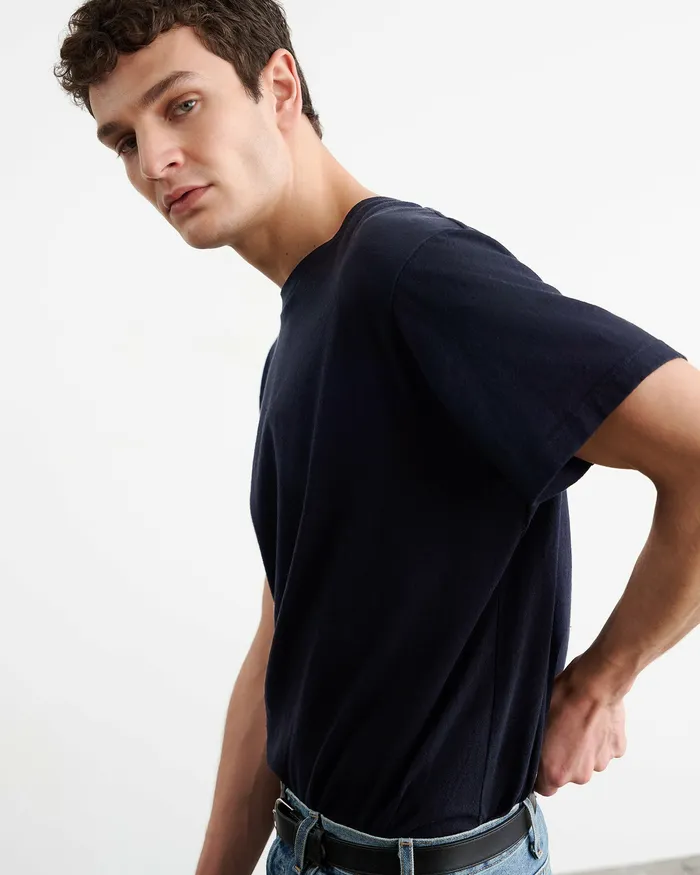 Men Nili Lotan BRANDON TEE Cocoa Tees