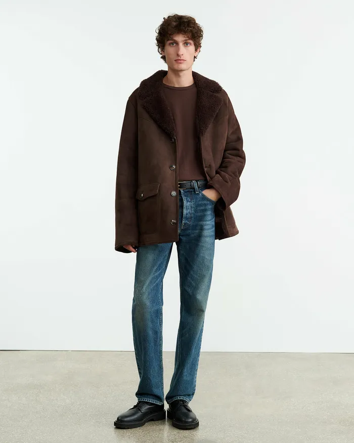 Men Nili Lotan BRANDON TEE Cocoa Tees