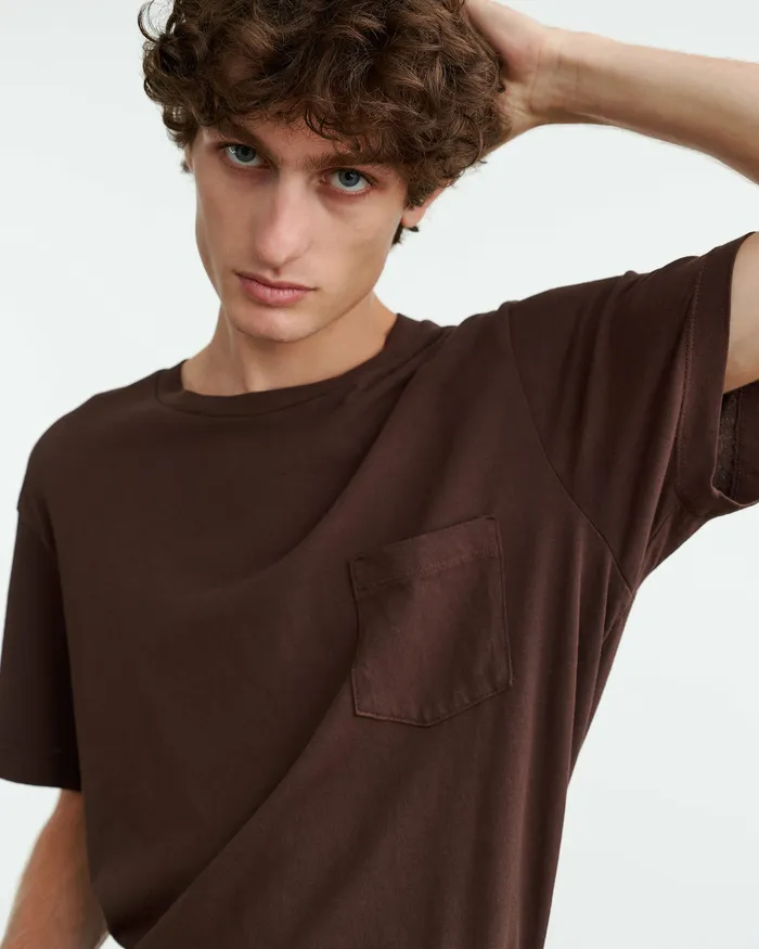 Men Nili Lotan BRANDON TEE Cocoa Tees