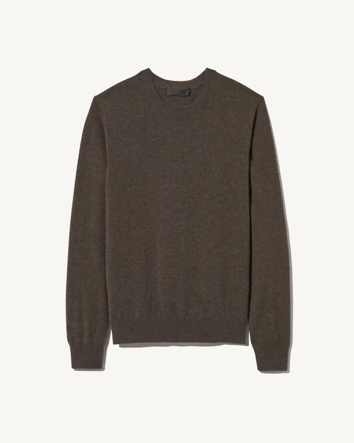 Men Nili Lotan JULIUS CASHMERE SWEATER Dark Umber Melange Sweaters