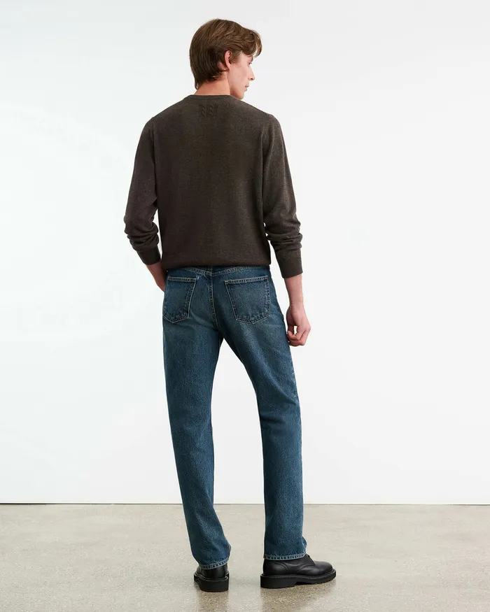 Men Nili Lotan JULIUS CASHMERE SWEATER Dark Umber Melange Sweaters