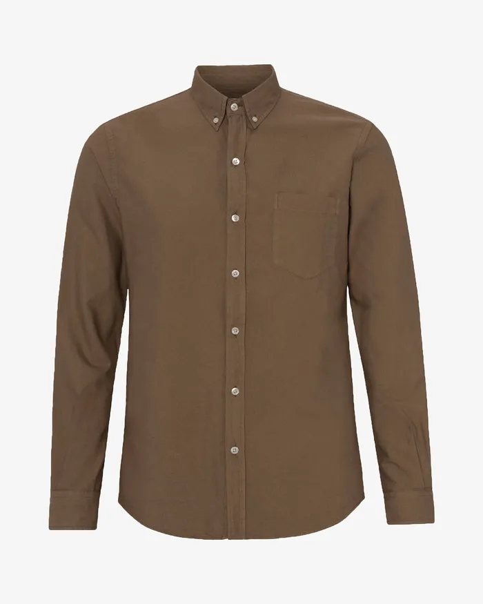 Men Organic Button Down Shirt 8211 Cedar Brown Shirts Colorfulstandard