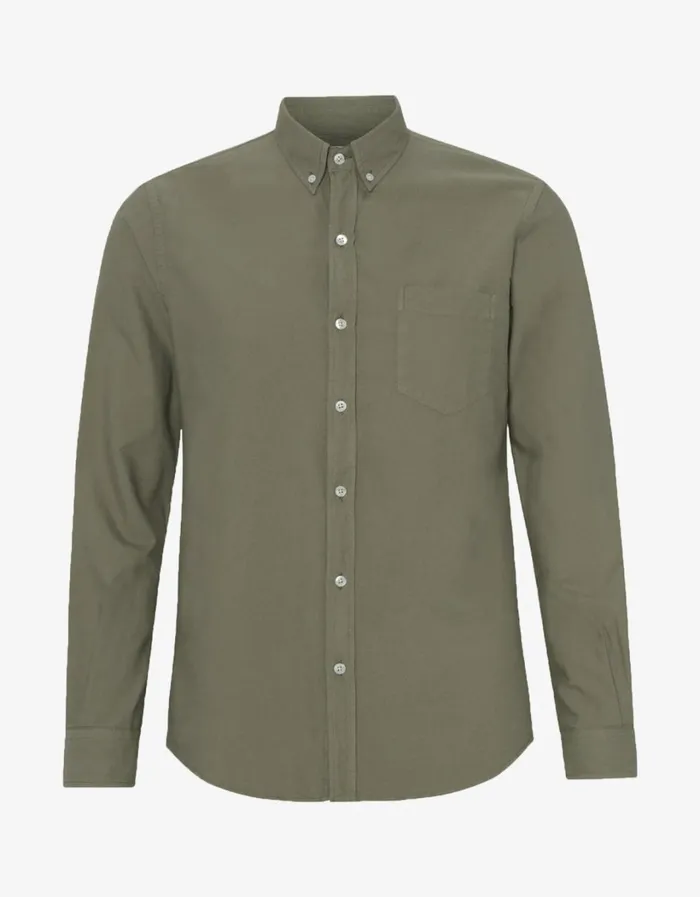 Men Organic Button Down Shirt Dusty Olive Colorful Standard Shirts