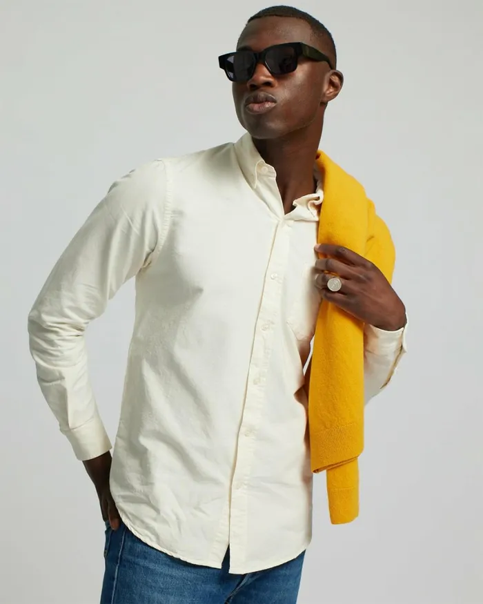 Men Organic Button Down Shirt Dusty Olive Colorful Standard Shirts