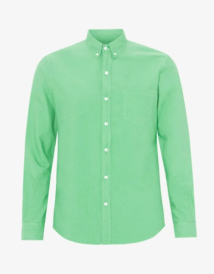 Men Organic Button Down Shirt Spring Green Colorful Standard Shirts