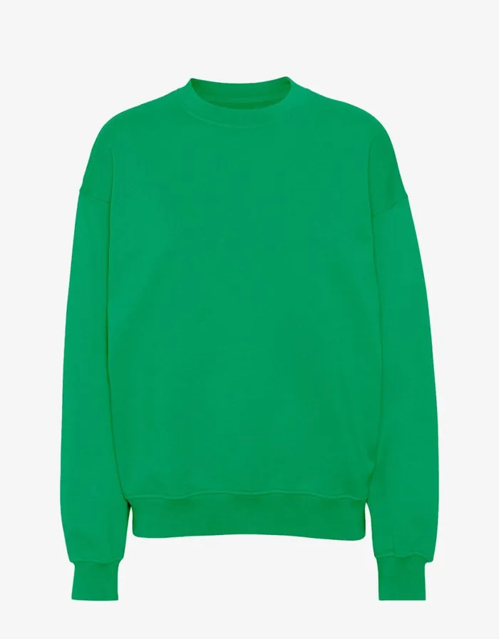 Men Organic Oversized Crew Kelly Green Colorful Standard Crewneck Sweatshirts
