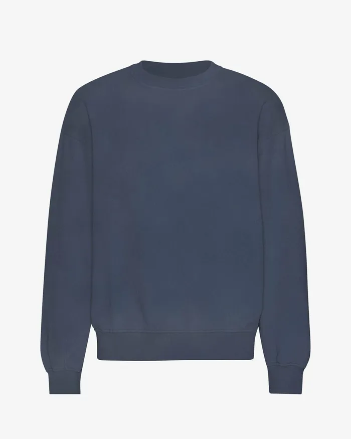Men Organic Oversized Crew Neptune Blue Colorful Standard Crewneck Sweatshirts