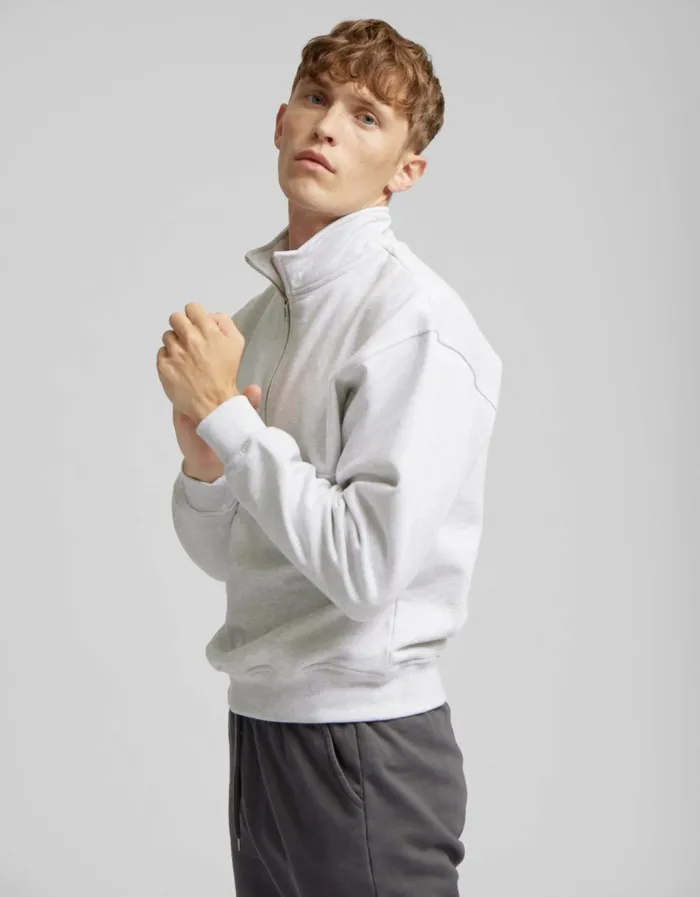 Men Organic Quarter Zip Ivory White Colorful Standard Quarter Zips