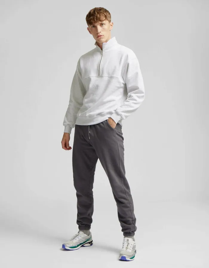 Men Organic Quarter Zip Ivory White Colorful Standard Quarter Zips