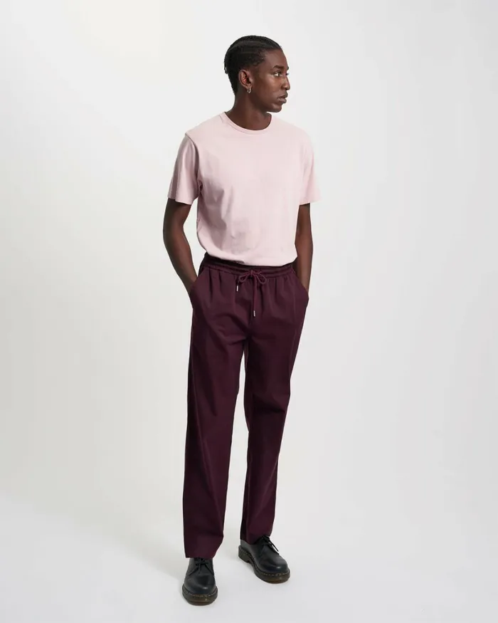 Men Organic Twill Pants Oxblood Red Colorful Standard Pants