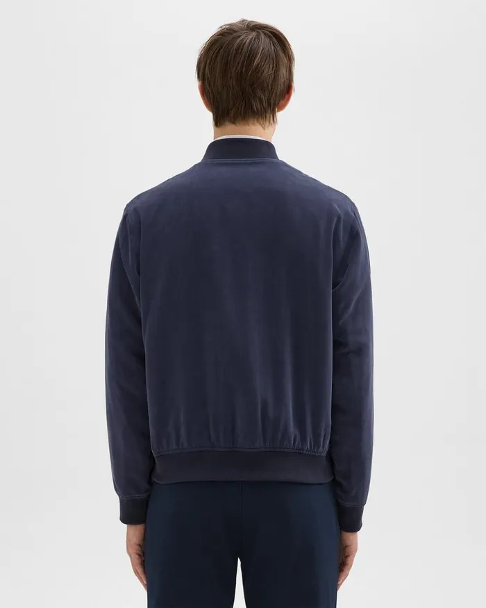 Men Outerwear Theory Bomber Jacket In Fluid Twill Baltic