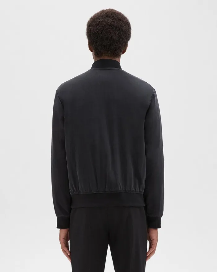 Men Outerwear Theory Bomber Jacket In Fluid Twill Black