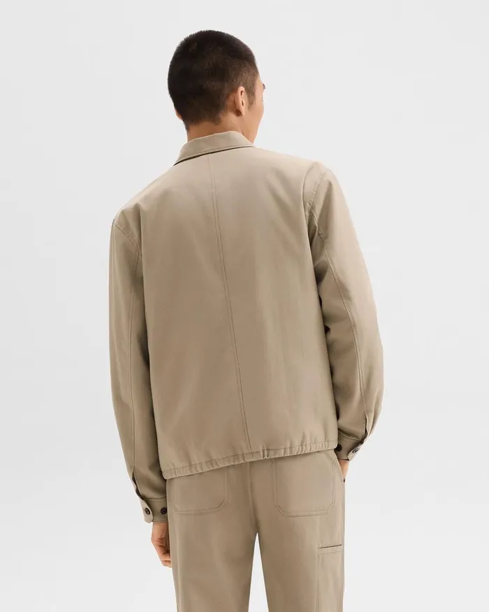 Men Outerwear Theory Coach Jacket In Gabardine Light Pavement