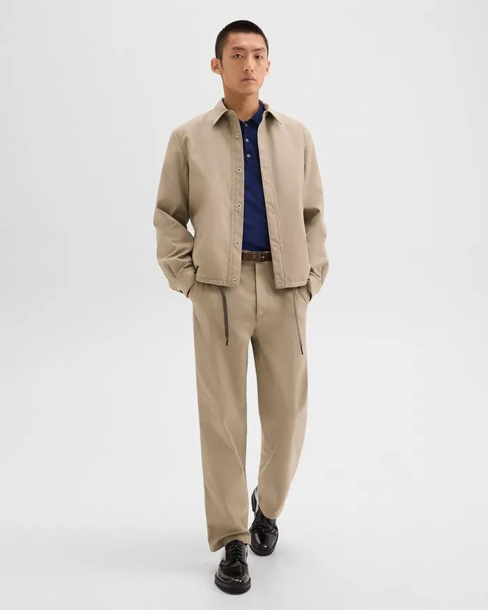 Men Outerwear Theory Coach Jacket In Gabardine Light Pavement
