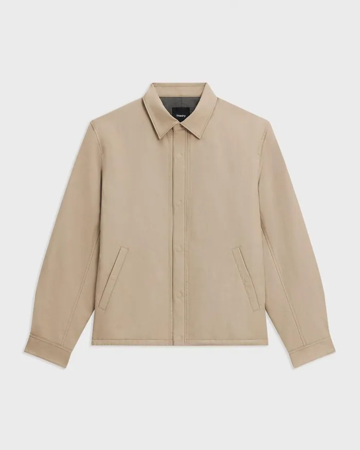Men Outerwear Theory Coach Jacket In Gabardine Light Pavement