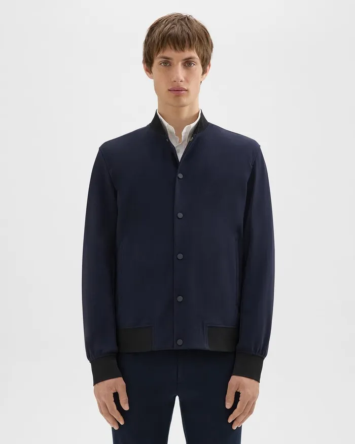 Men Outerwear Theory Murphy Bomber Jacket In Precision Ponte Baltic