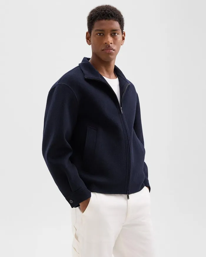 Men Outerwear Theory Straight Jacket In DoubleFace WoolCashmere Baltic