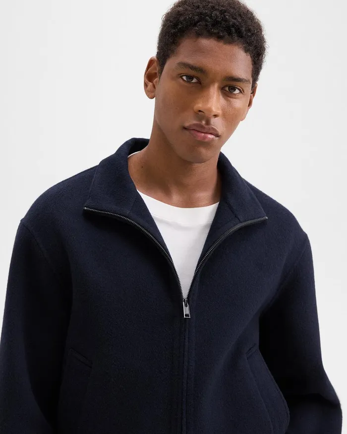 Men Outerwear Theory Straight Jacket In DoubleFace WoolCashmere Baltic