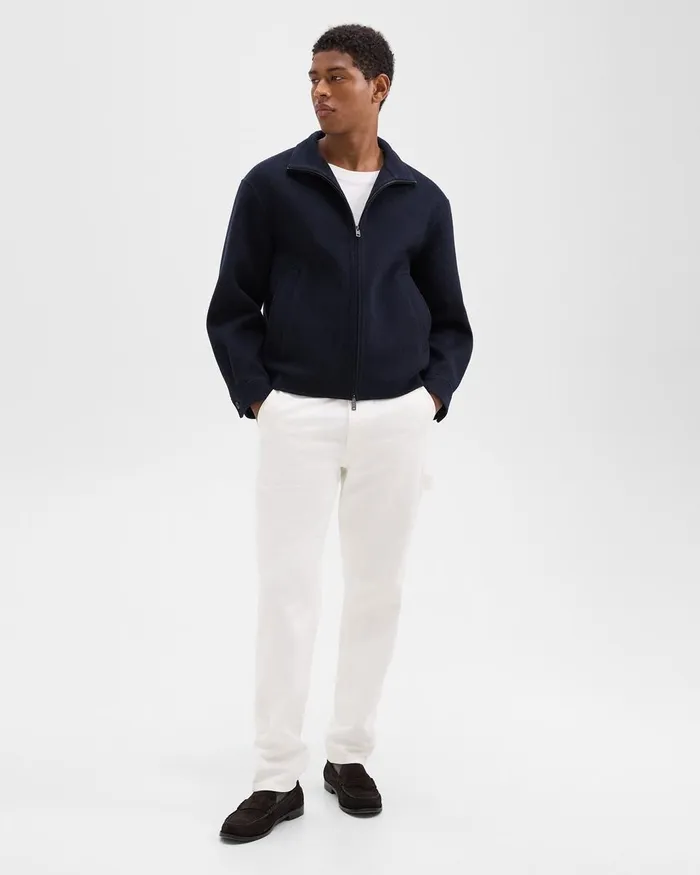 Men Outerwear Theory Straight Jacket In DoubleFace WoolCashmere Baltic