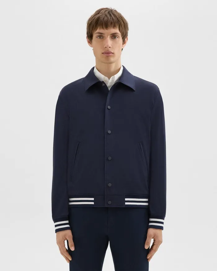 Men Outerwear Theory Varsity Jacket In Neoteric Navy