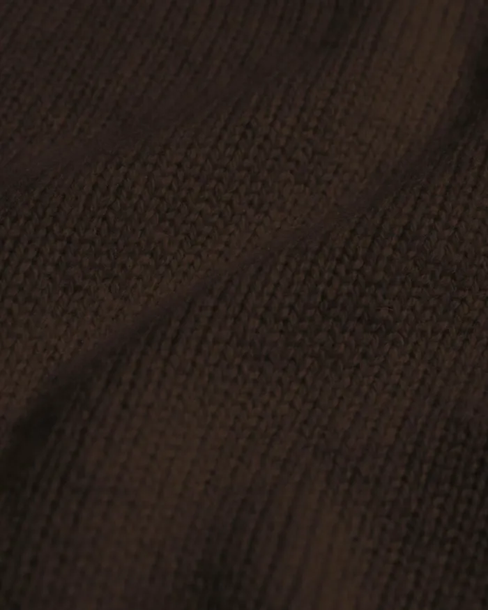 Men Oversized Merino Wool Crew Coffee Brown Colorful Standard Knit Sweaters